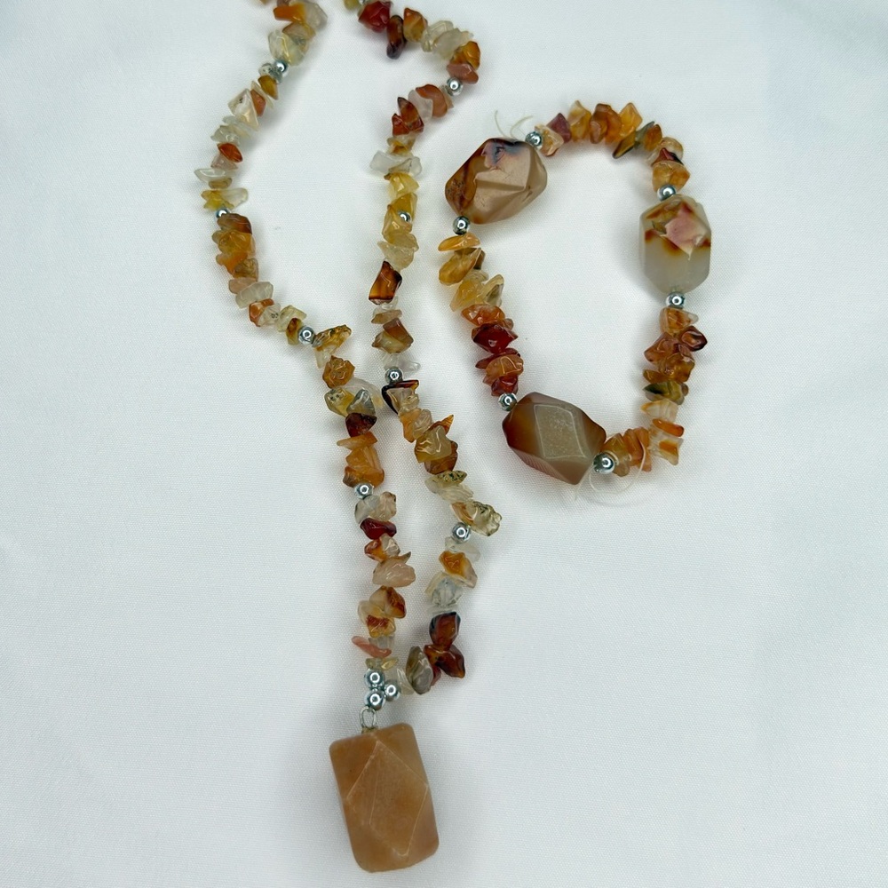 Orange Agate glasses chain crafted with semiprecious stone Beads